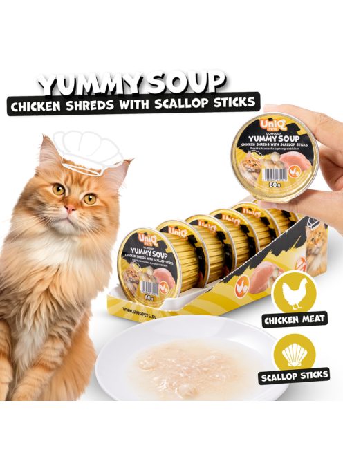 UNIQ PETS MACSKA Alutálcás NEDVES  Eledel 60g Csirke és Fésűkagyló (UCW0007)