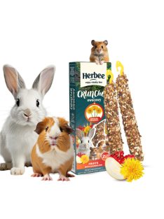   HERBEE CRUNCHER Rúd Rágcsálóknak és Nyulaknak, 115g 2in1, Gyümölcs és Gyermekláncfű (HEC0004)