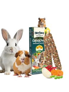   HERBEE CRUNCHER Rúd Rágcsálóknak és Nyulaknak, 115g 2in1, Gyümölcs és Zöldség (HEC0001)