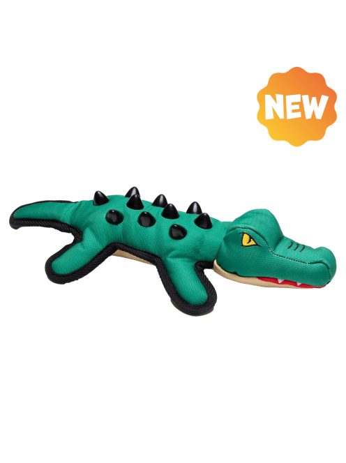 UNIQ PETS plüss kutyajáték  – zöld krokodil sípolóval,  39,2x18x7,8cm (UDT0244)