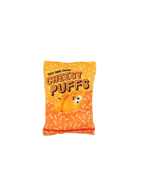 UNIQ PETS plüss kutyajáték chipses zacskó – zsinóros, ropogós jutalomfalat-utánzatokkal és sípolóval 15x20 cm (UDT0241-E)