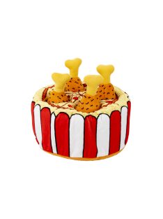   UNIQ PETS plüss kutyajáték – Kentucky vödör kivehető csirkecombokkal és sípolóval 20×20×19cm (UDT0014)