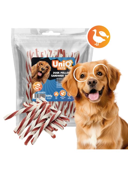 UNIQ PETS KUTYASNACK Kacsa és Tőkehal Szendvicsrúd 500g (UDS0074)