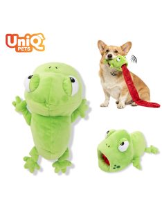   UNIQ PETS plüss kutyajáték béka hosszú nyelvvel és sípolóval 90x20x17cm (UDT0285)