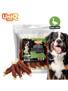   UNIQ PETS KUTYASNACK Kacsahússal Tekert Marhabőr Pálca 17cm, 500g (UDS0020)