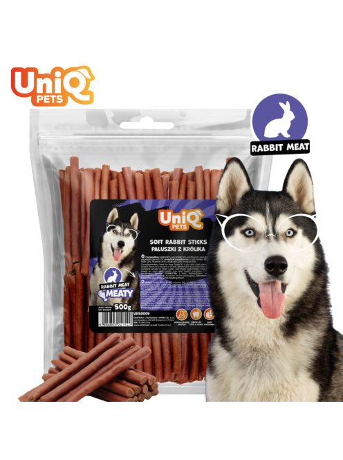 UNIQ PETS KUTYASNACK Puha Nyúlhús Rudacskák 500g (UDS0009)