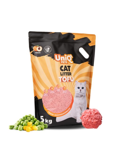 UNIQ PETS MACSKAALOM TOFU biológiailag lebomló barack illattal 5 kg (UCL0006)