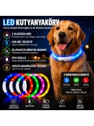 LED fényvezető szálas világító kutyanyakörv, méretre vágható –  S, Sárga, (40cm)