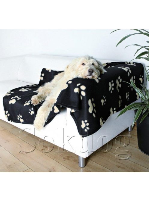 Barney pléd fekete, tappancsos 150*100cm (37182)