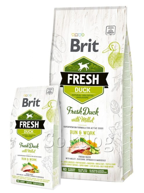 Brit Fresh Adult Active Dogs Duck & Millet 2,5kg