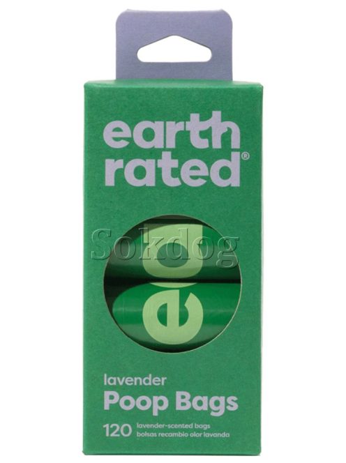 Earth Rated lebomló kutyapiszok zacskó levendula illattal 8 rollni (120db)