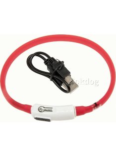 Flamingo Világító nyakörv, LED, USB, piros 70cm (64939)