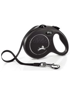 Flexi Classic szalagos póráz L, 8m, 50kg-ig, fekete