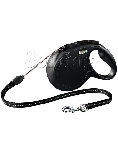 Flexi Classic zsinóros póráz M, 8m, fekete
