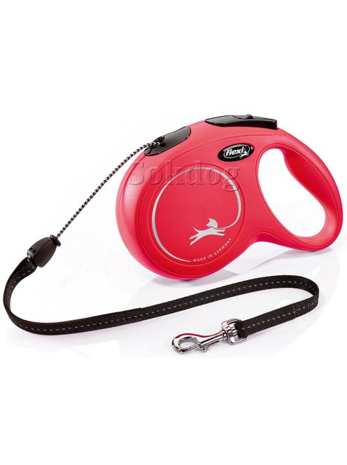 Flexi Classic zsinóros póráz M, 8m, piros