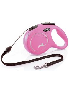 Flexi Classic zsinóros póráz S, 5m, pink