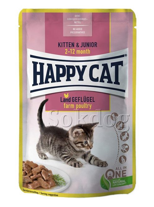 Happy Cat Kitten+Junior Farm Poultry 24*85g