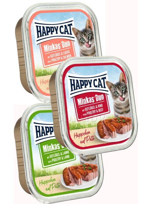 Happy Cat Minkas Duo baromfis vegyes karton 12*100g
