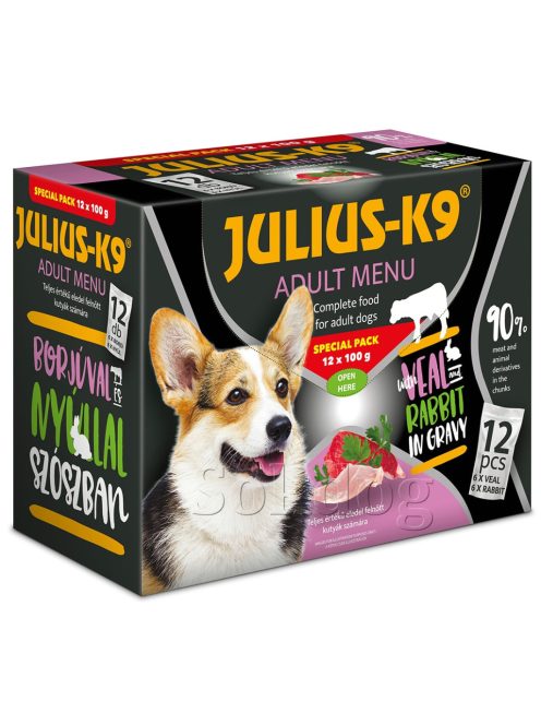 Julius-K9 Veel & Rabbit válogatás szószban 12*100g