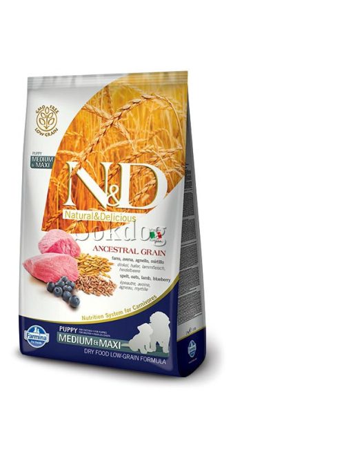 N&D Ancestral Grain Puppy Med.-Maxi bárány&áfonya 12kg