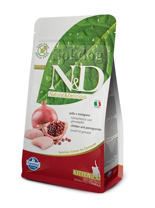 N&D Cat Grain Free Csirke&gránátalma Kitten 1,5kg