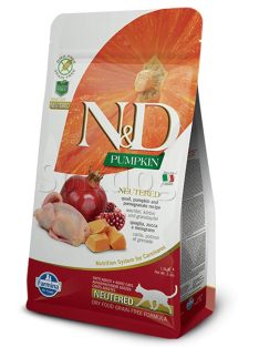   N&D Cat Grain Free Pumpkin Neutered Fürj ivartalanított 1,5kg