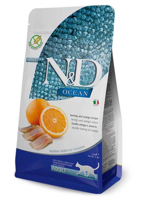 N&D Grain Free Adult hal & narancs 1,5kg
