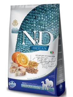   N&D Ocean Adult Medium & Maxi tőkehal, tönköly, zab & narancs 2,5kg