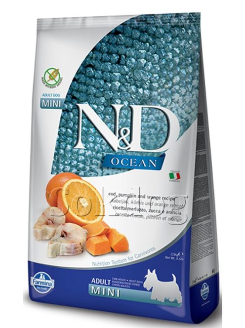 N&D Ocean Pumpkin Adult Mini tőkehal & narancs 2,5kg