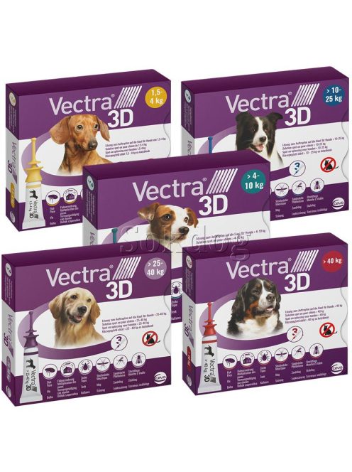 Vectra 3D spot-on kutyáknak, 4-10kg, 3db/cs.
