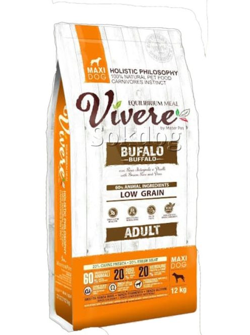 Vivere Adult Maxi Buffalo & Peas & Brown rice 12kg