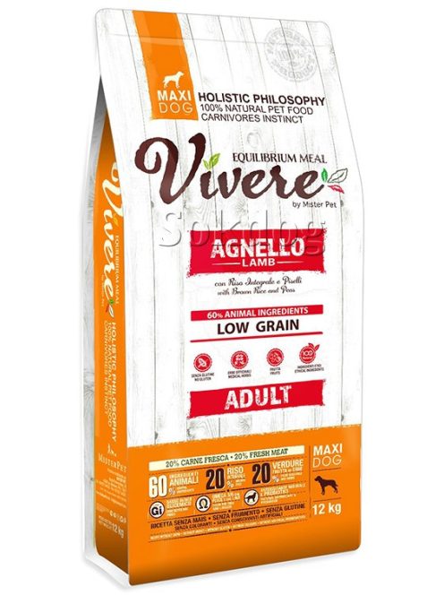 Vivere Adult Maxi Lamb & Peas & Brown Rice 12kg