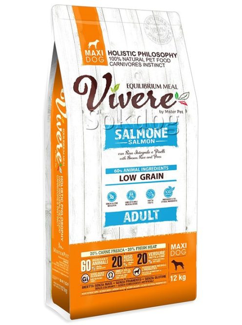 Vivere Adult Maxi Salmon & Peas & Brown rice 12kg