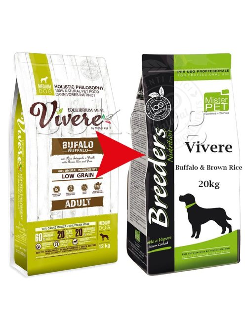 Vivere Adult Medium Buffalo &Peas & Brown rice 20kg
