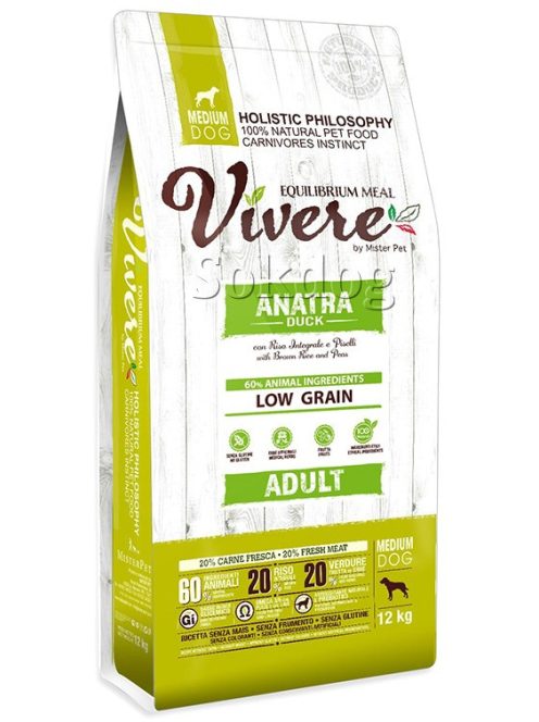 Vivere Adult Medium Duck & Peas & Brown rice 12kg