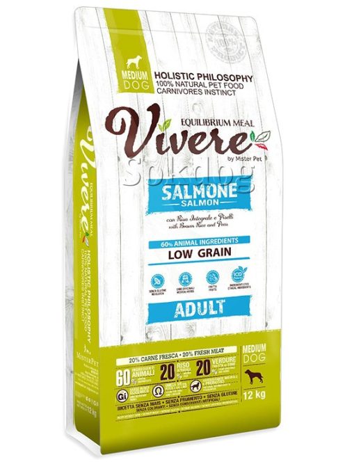 Vivere Adult Medium Salmon & Peas & Brown rice 12kg