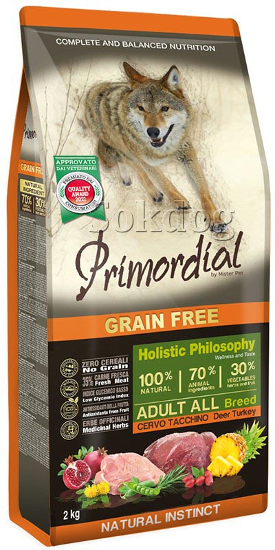Primordial Grain Free Adult Deer & Turkey 12kg