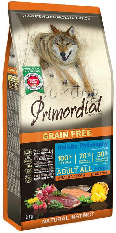 Primordial Grain Free Adult Duck & Trout 12kg