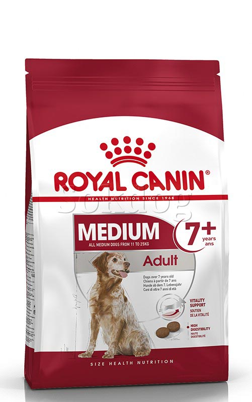 Royal Canin Medium Adult 7+, 15kg - közepes testű idősödő kutya száraztáp