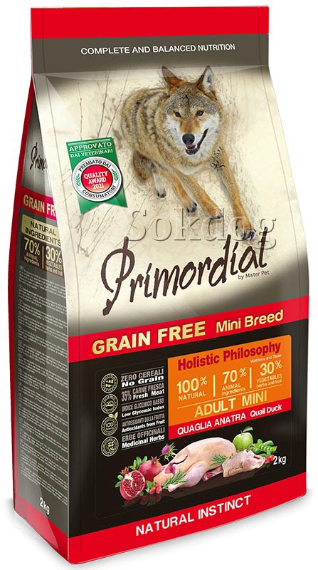 Primordial Grain Free Mini Adult Quail & Duck 2kg