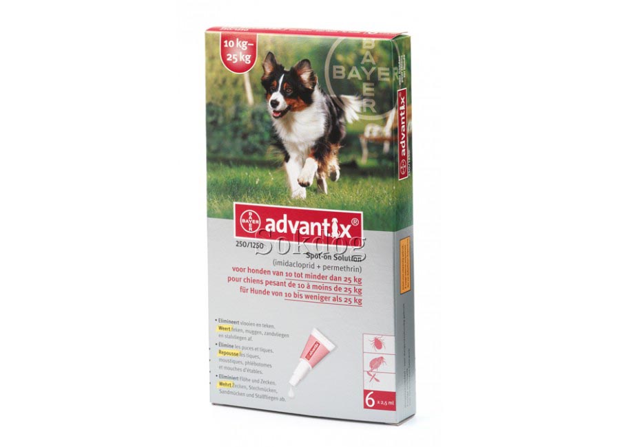 Advantix Spot-on A.U.V. 10-25 kg-os kutyáknak, 4db/doboz