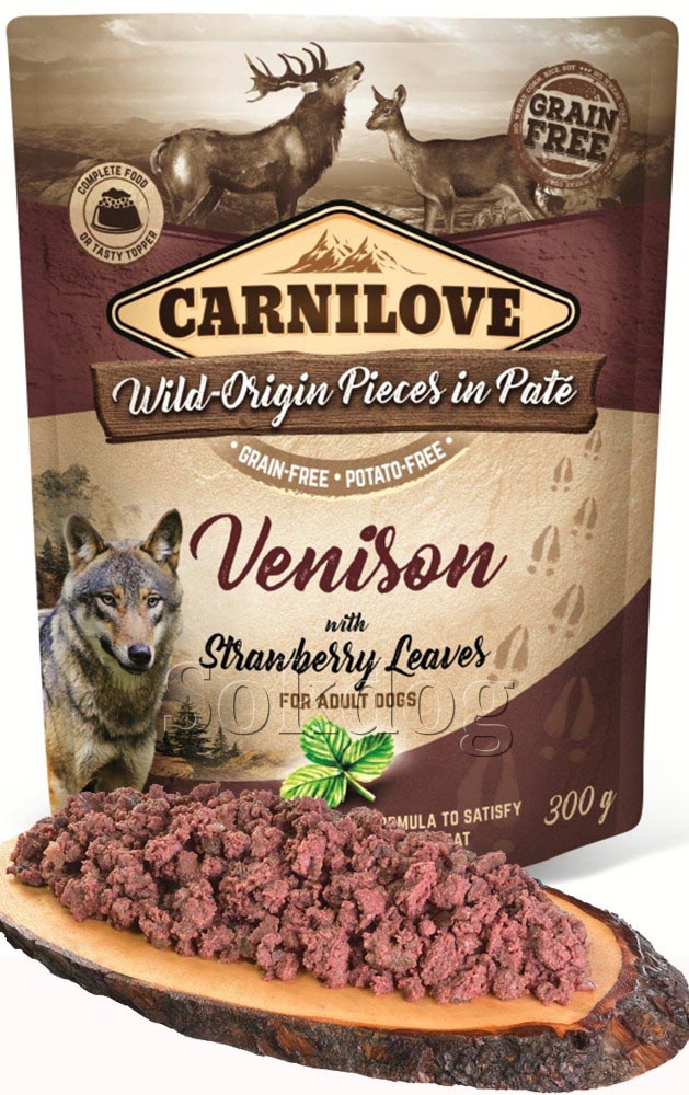 CarniLove Paté Venison & Strawberry leaves 300gr
