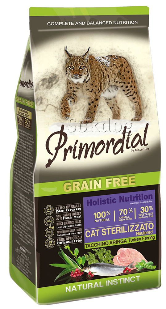 Primordial Grain Free Sterilized Cat, Turkey & Herring 6kg