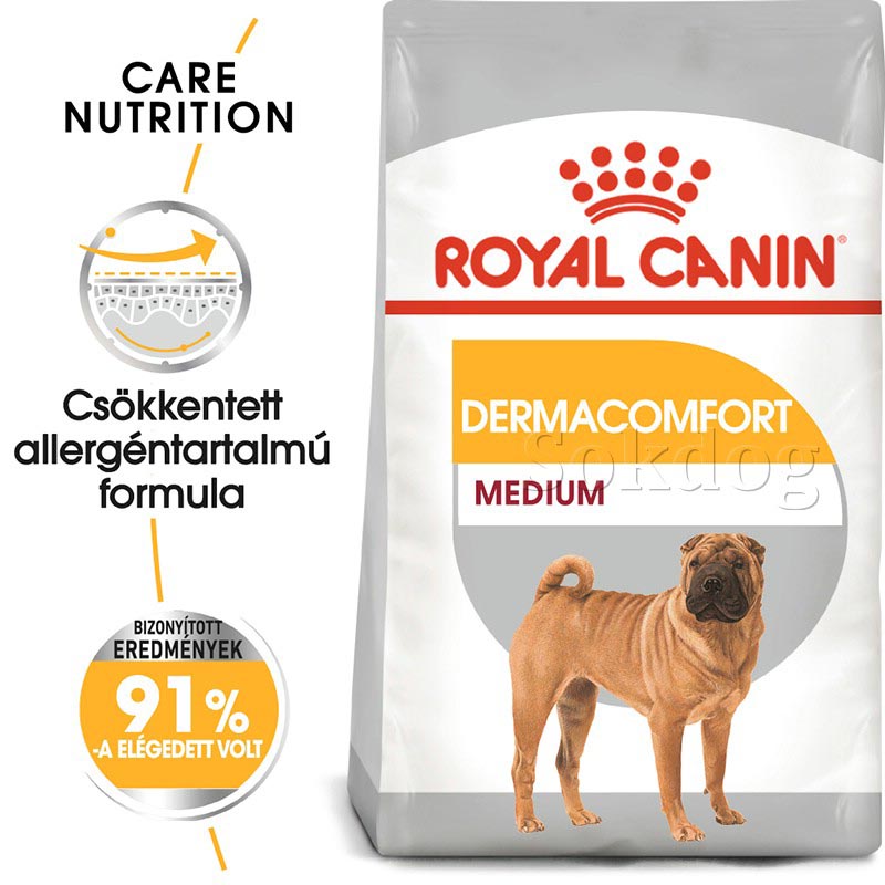 Royal Canin Medium Dermacomfort 3kg - száraz táp közepes testű felnőtt kutyák részére