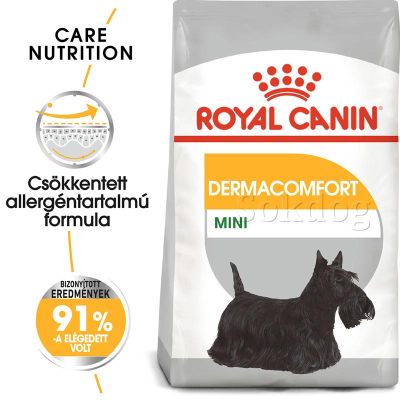 Royal Canin Mini Dermacomfort 8kg - száraz kistestű felnőtt kutyák részére