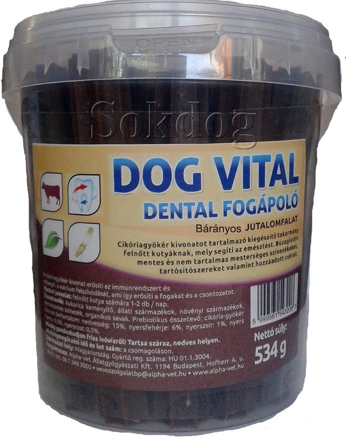 Dog Vital Dental fogápoló, bárányos 22-23db/534g