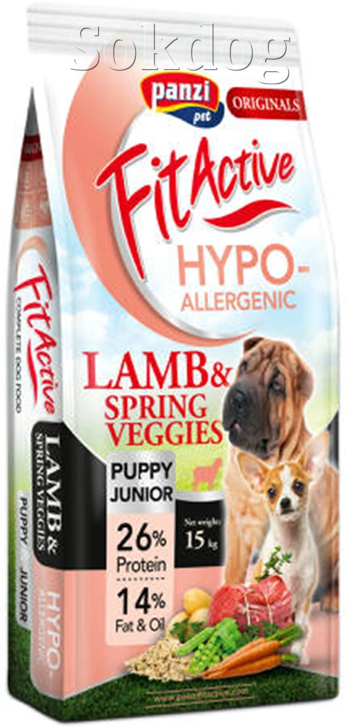 FitActive Originals Puppy&Junior Hypoallergenic Lamb&Spring Veggies 15kg