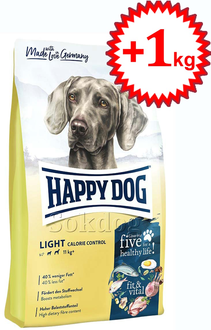 Happy Dog Fit & Vital Adult Light Calorie Control 12kg +1kg ajándék!