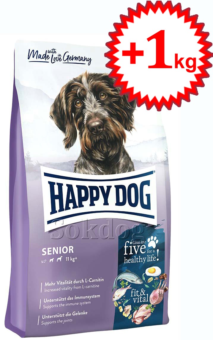 Happy Dog Fit & Vital Senior 12kg +1kg ajándék Adult Maxi!