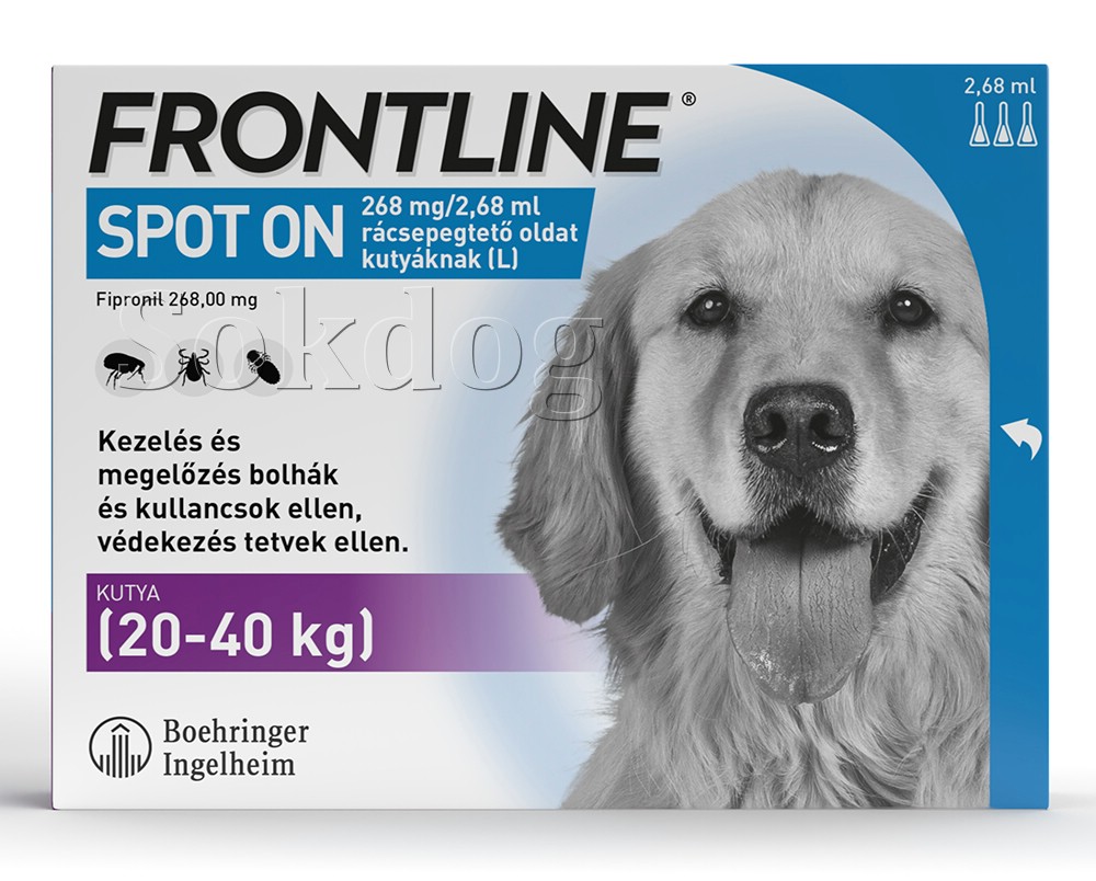 Frontline spot-on 20-40kg, 3 pipetta